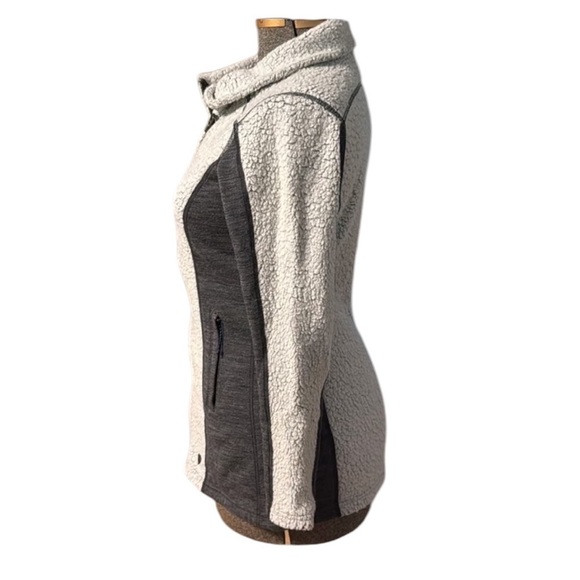 KUHL KOZET LONG Women's Fleece Jacket Wool Full Zip Offset Zipper Sz M Pockets - Picture 3 of 8